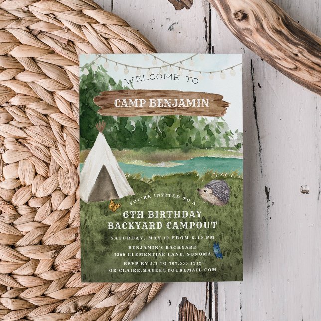 Camping Adventure Birthday Party Invitation (Creator Uploaded)