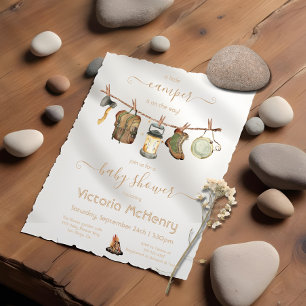 Camping Adventure Clothesline Baby Shower Invitation