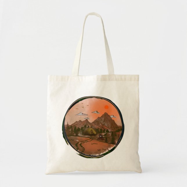 Camping Adventure Nature Landscape Tote Bag (Front)