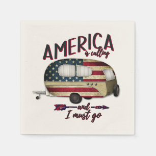 Camping America Is Calling And I must Go Napkin