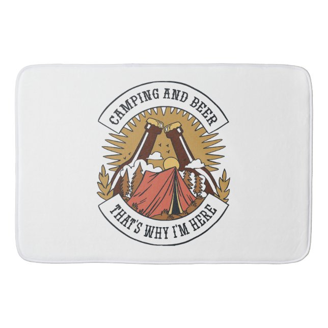 Camping and Beer Bath Mat (Front)