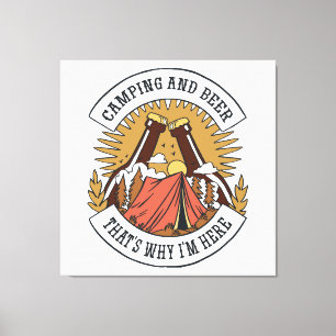 Camping and Beer Canvas Print