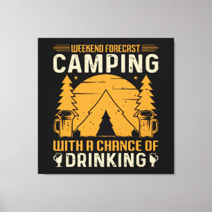 Camping and drinking canvas print
