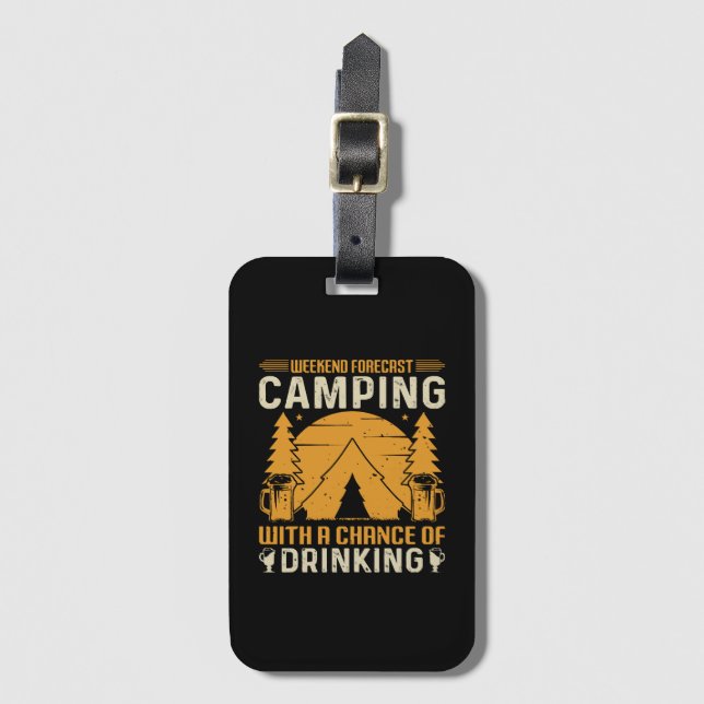 Camping and drinking luggage tag (Front Vertical)