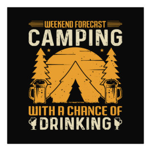 Camping and drinking photo print