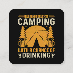 Camping and drinking square business card
