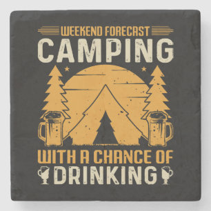 Camping and drinking stone coaster