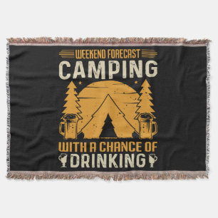 Camping and drinking throw blanket