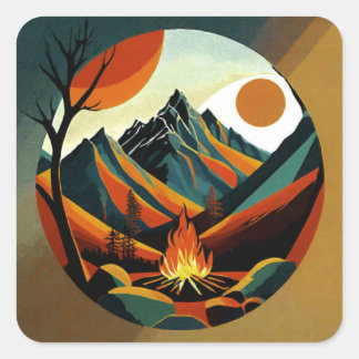 Camping and hiking sticker