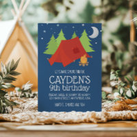 Camping and S'mores Birthday Invite tent