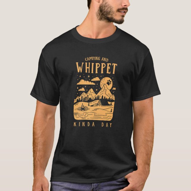 Camping And Whippet Kinda Day Snap Dog Dog T-Shirt (Front)