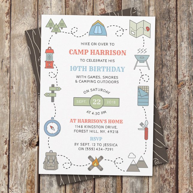 Camping Any Age Birthday Party Invitation (Creator Uploaded)