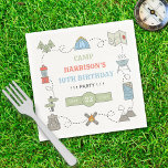 Camping Any Age Birthday Party Napkin<br><div class="desc">Celebrate in style with these trendy any age birthday party paper napkins. The design is easy to personalise with your own wording and your family and friends will be thrilled when they see these fabulous party napkins. Matching party items can be found in the collection.</div>