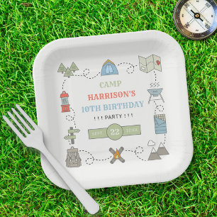 Camping Any Age Birthday Party Paper Plate