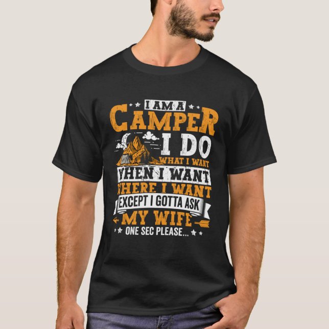 Camping Apparel Camper Outdoor Travel for Men  1 T-Shirt (Front)