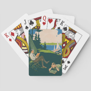 Camping Art Unedited Vintage Photos Camping Life Playing Cards