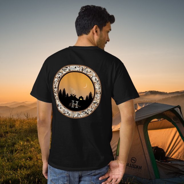 Camping at Sunset Pebble Round Design T-Shirt (Creator Uploaded)