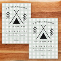 Camping baby shower Diaper raffle