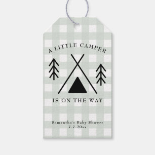 Camping baby shower gift tags