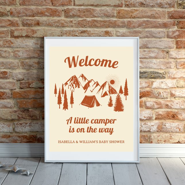 Camping Baby Shower Little Camper Woodland  Poster (Camping Baby Shower Little Camper Woodland Poster)