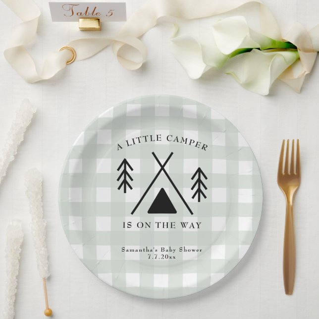 Camping baby shower paper plate (Wedding)