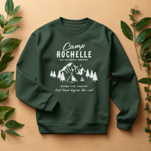 Camping Bachelorette Crew Green Sweatshirt