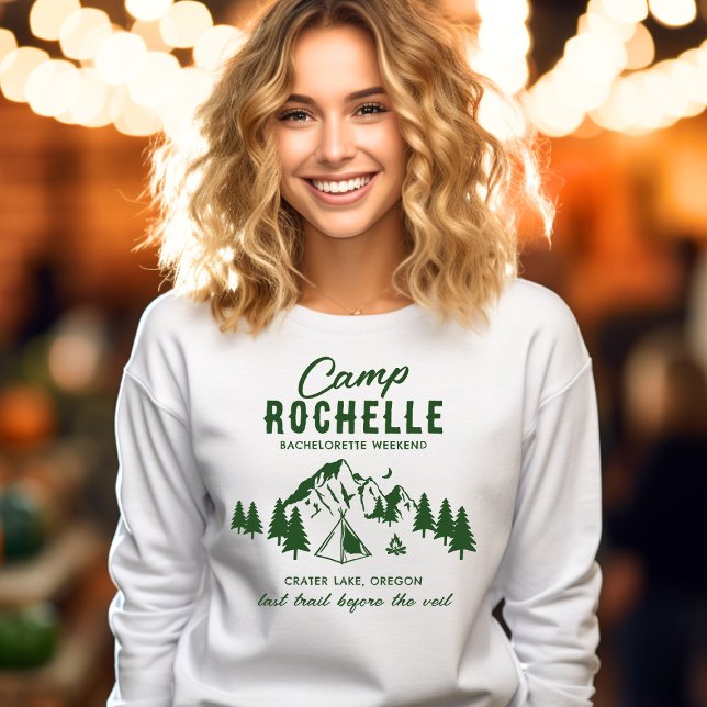 Camping Bachelorette Crew White Sweatshirt (Creator Uploaded)