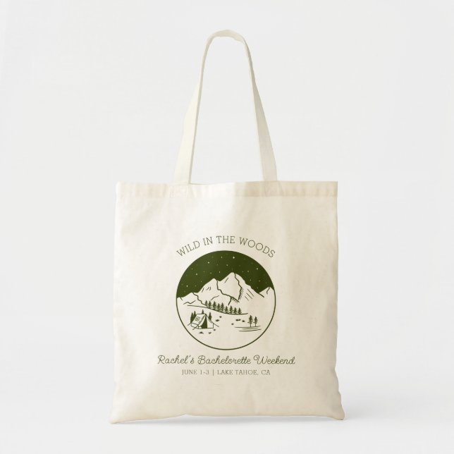 Camping Bachelorette Personalised Tote Bag (Front)