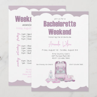 Camping Backpack Bachelorette Party Invitation