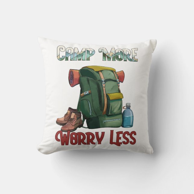 Camping Backpack Quote Cushion (Front)