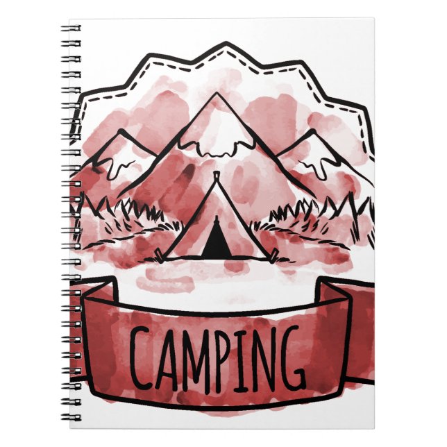 Camping Badge Spiral Notebook (Front)
