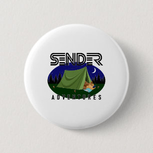Camping Bear 6 Cm Round Badge