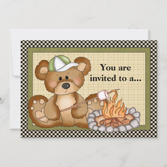 Camping Bear Family Reunion Invitation (Front)