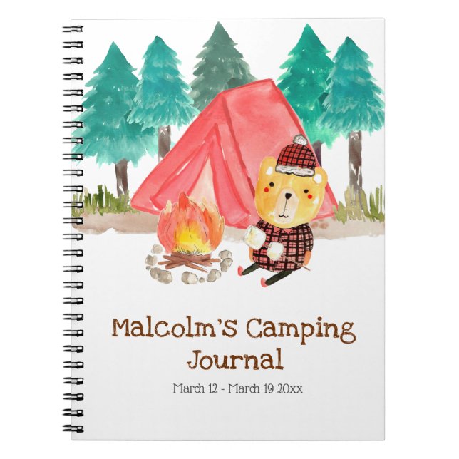 Camping bear kid road trip journal (Front)