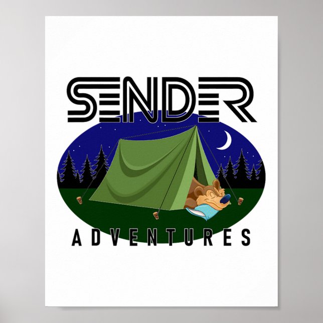 Camping Bear  Poster (Front)