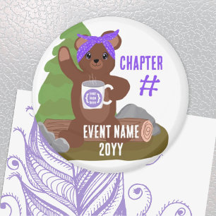 Camping Bear, Purple Bandanna Girls Youth Club Magnet