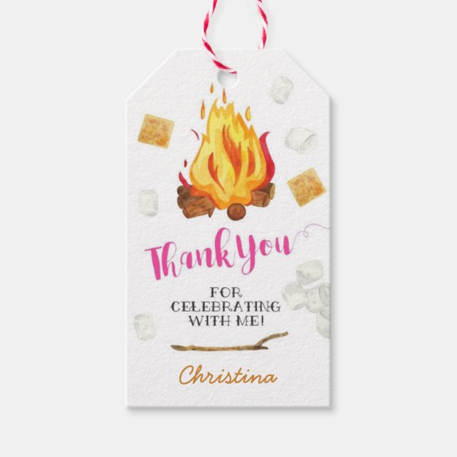 Camping Birthday Gift Tags (Front)