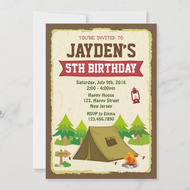 Camping Birthday Invitation (Front)