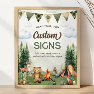 Camping Birthday Party Custom Signs