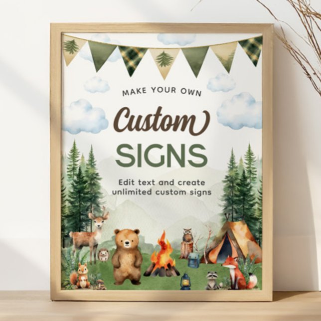 Camping Birthday Party Custom Signs (Camping Birthday Party Custom Signs
)