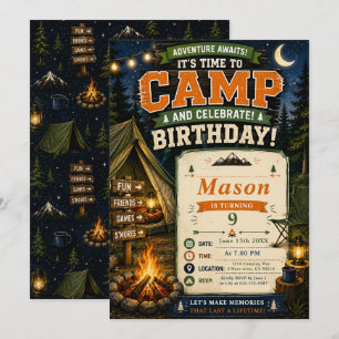 Camping Birthday Party Invitation