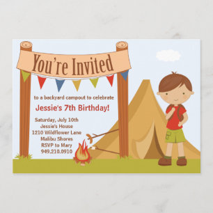 Camping Birthday Party Invitation