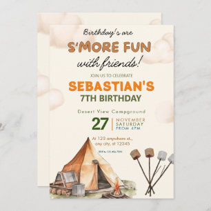 Camping Birthday Party modern kids  Invitation