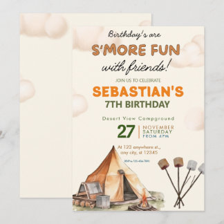 Camping Birthday Party modern kids  Invitation