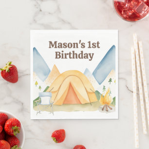 Camping Birthday Party Napkin
