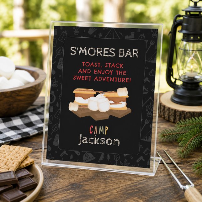 Camping Birthday Party S'mores Bar Sign (Creator Uploaded)
