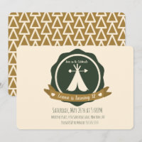 Camping Birthday Party Teepee Badge