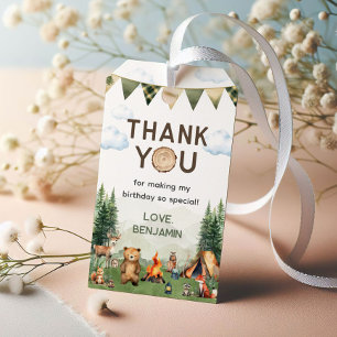 Camping Birthday Party Thank You Gift Tags