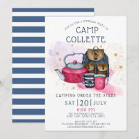 Camping Birthday Party Under The Stars Invitation