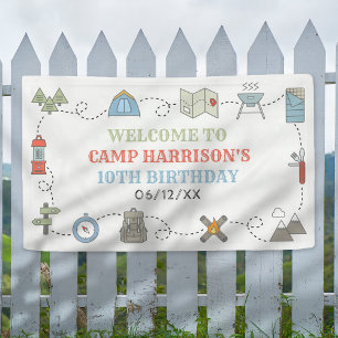 Camping Birthday Party Welcome Banner